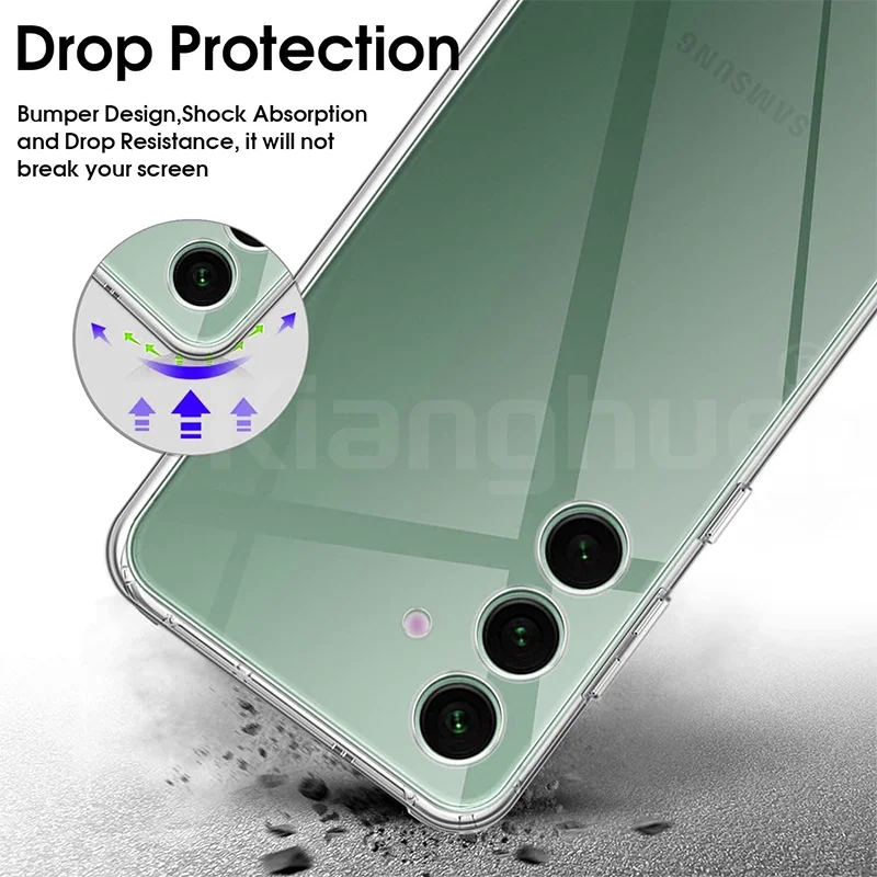 Ultra Thin Transparent TPU Case For Samsung Galaxy S24 Ultra Plus Solid Color Silicone Soft Shell Bumper Outer casing funda image 4