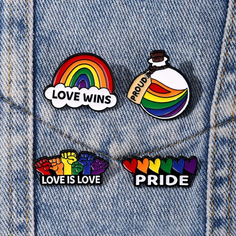 The New Rainbow Love Theme Badges, Gender Equality Element Alloy Pins, Accessories for Clothing and Bags, Gifts for Friends