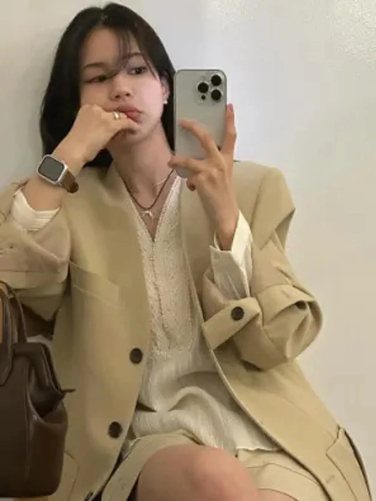 

Шикарный женский костюм ранней осени Jaet V-Ne Long Sve, сложенный на одной пуговице, двойной корейский костюм Sle Commute Faion