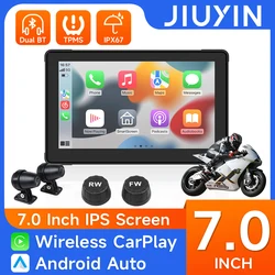 JIUYIN 7inch Motorcycle CarPlay Navigation Wireless CarPlay Android Auto Airplay Display Screen Portable Motorcycle Monitor