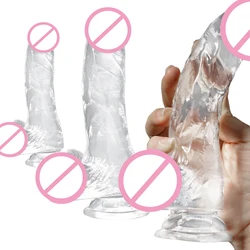 Soft Realistic Jelly Dildo Penis Suction Cup Dildo Big Dick Female Masturbator Clitoral Stimulator Lesbian Sex Toy for Woman Men