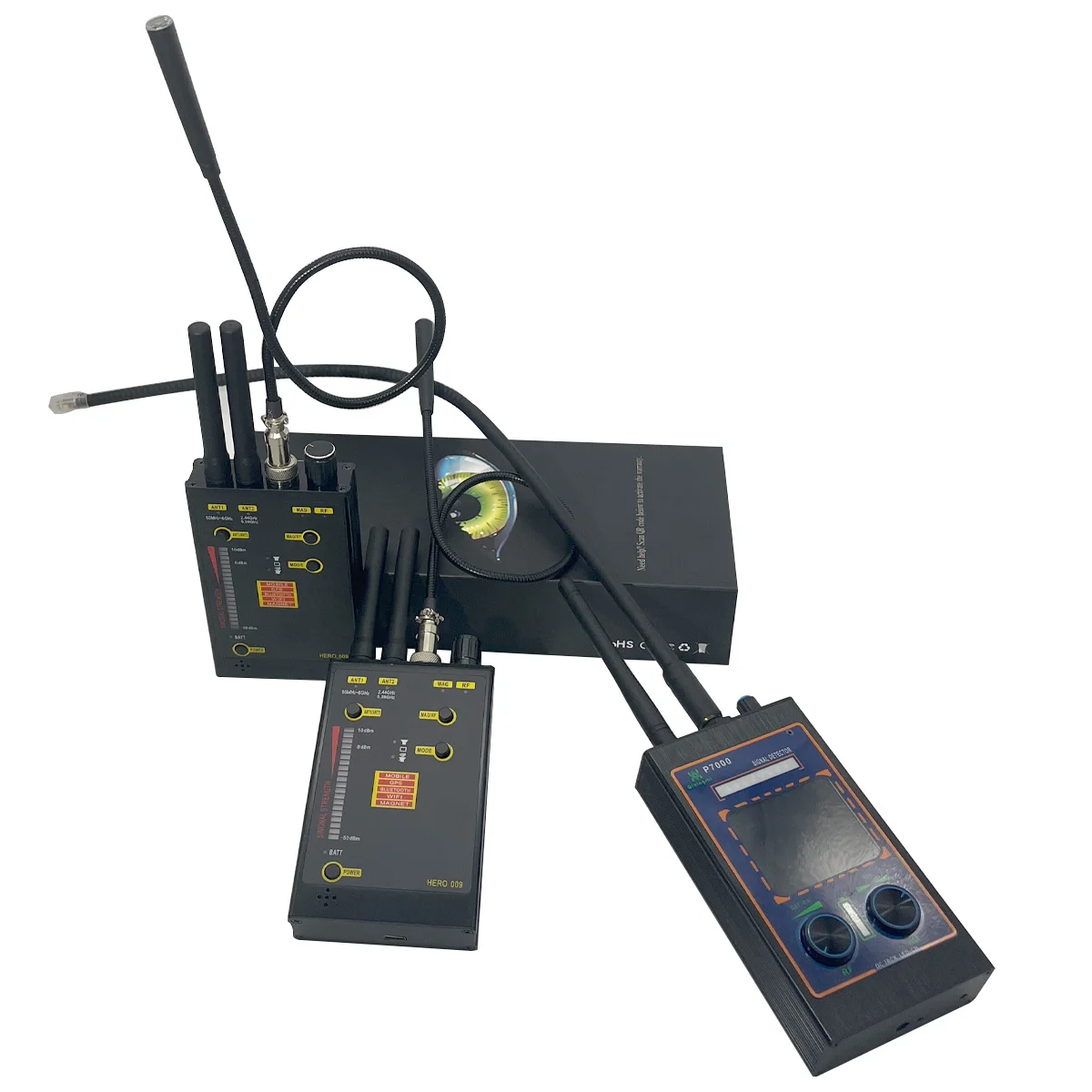 

Professional Bug Detector Anti Spy, 4 Functions Hidden Camera GPS Tracker Finder, LCD Display 10 LED Alerts 15H Working Time