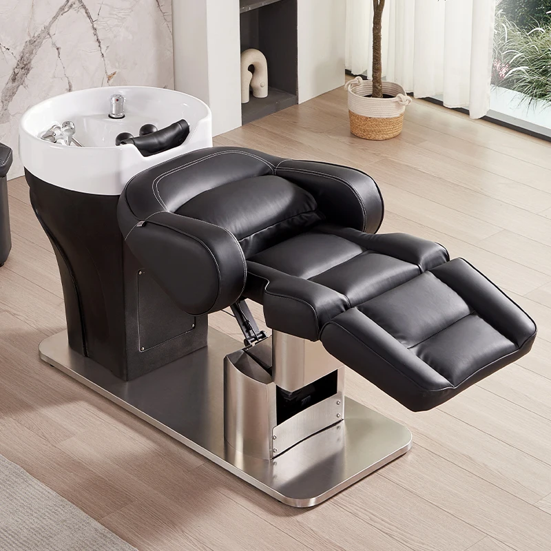 Electric adjustable lift salon Barber hair wash chair shampoo bowl sink shampoo bed