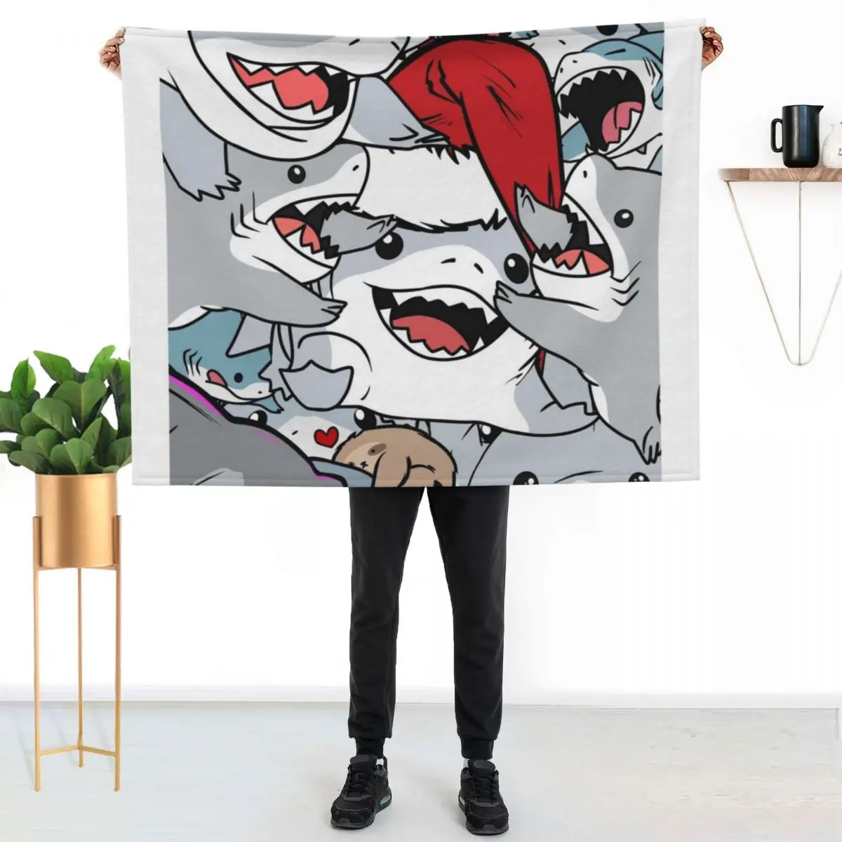 Jeff The Landshark (Collection) Throw Blanket Cozy Microfiber Throw Blanket for Home Bedroom