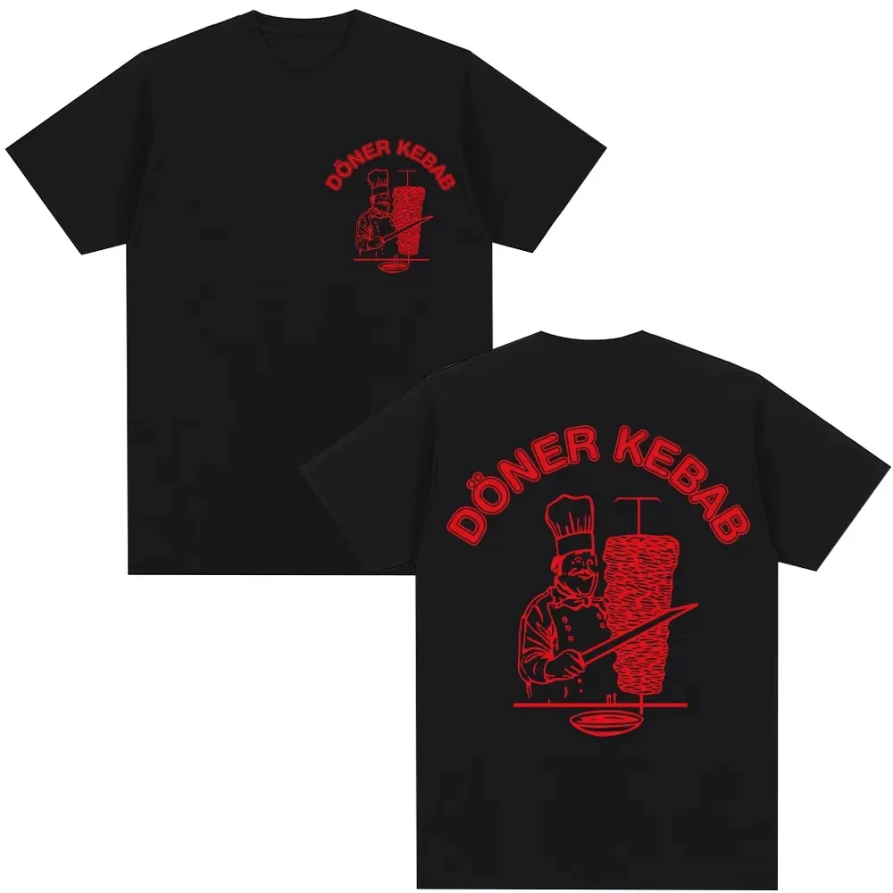 Doner Kebab Funny Graphic T-shirt Men's Fashion Summer Cotton Short Sleeves T Shirt Casual Oversized T-shirts Clothes Streetwear