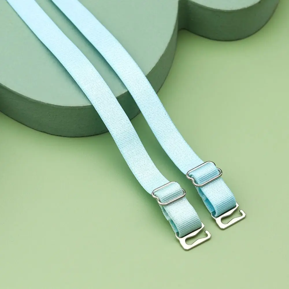 Double-Shoulder Stainless Steel Bra Straps Anti-slip Buckle Belt Adjustable Bra Shoulder Straps Solid Color Bra Accessories