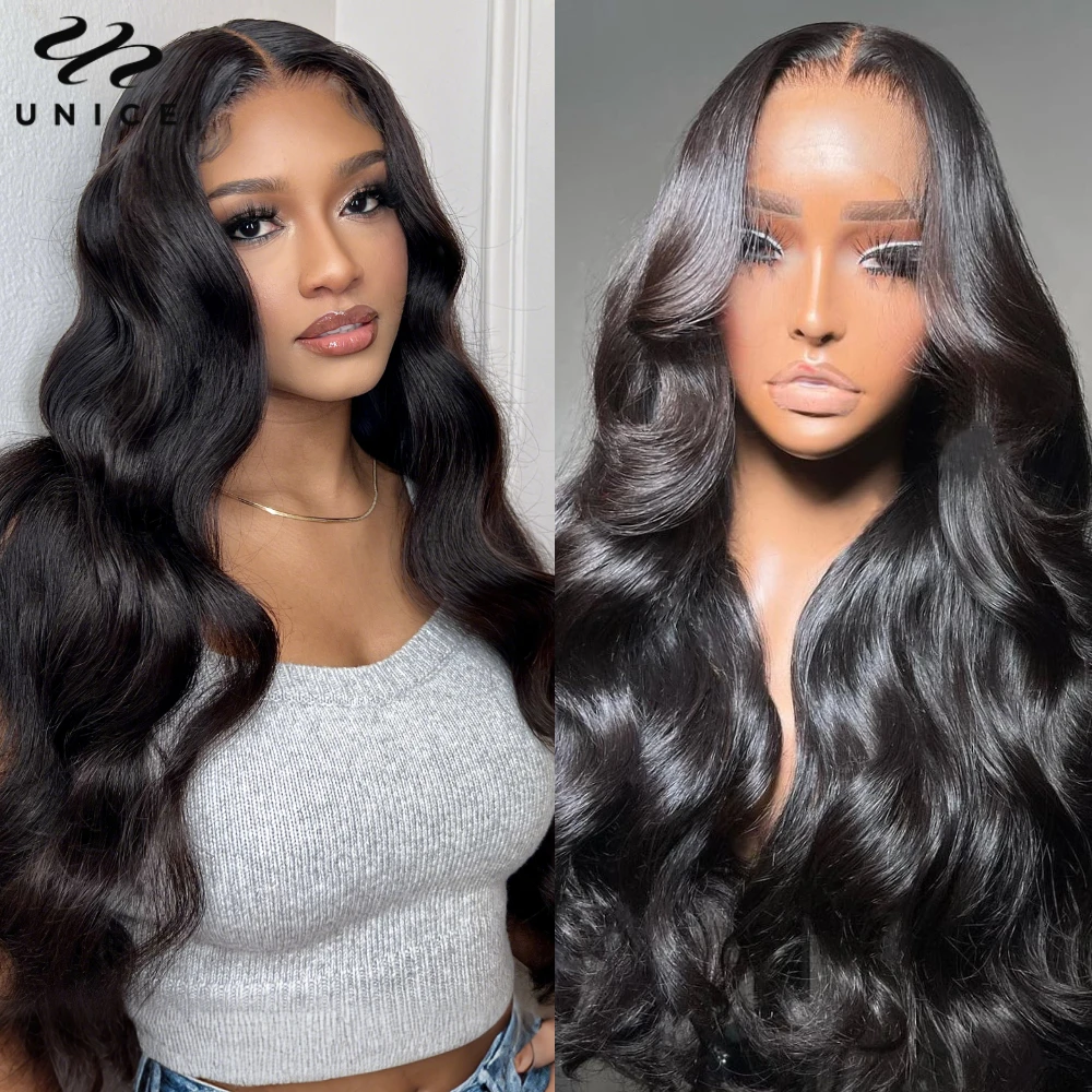 

Unice Hair 5x5 7x5 13x4 HD Парики шнурка Человеческие волосы Объемные волны Парики Предварительно вырезанные Предварительно отбеленные Бесклеевые парики Готов к ношению