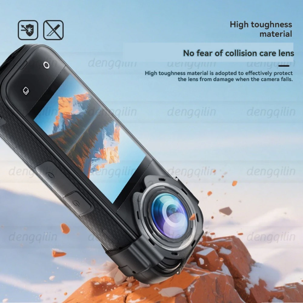 Protectores de lentes para Insta360X5, gafas protectoras anticolisión de vidrio templado óptico diseño a presión con revestimiento impermeable