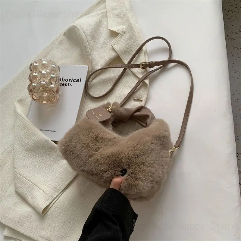 Autumn And Winter High-End Plush Handbag 2025 New Handbag Women's New Crossbody Bag Fashionable Plush Bag