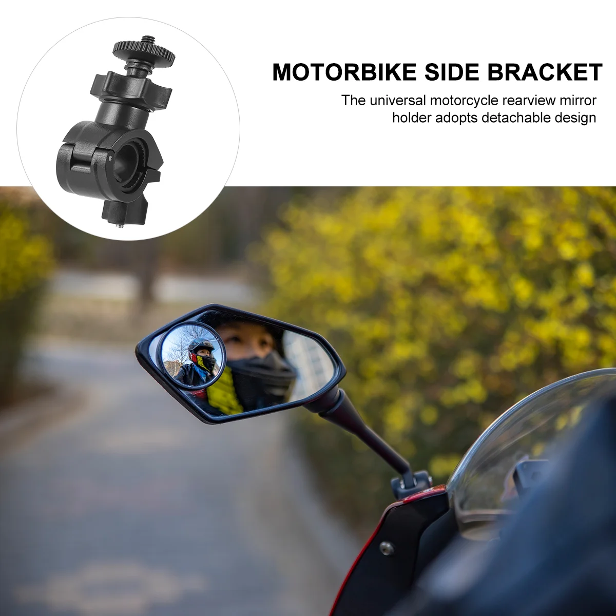 2 Pcs Bracket Bar End Mirror Motorcycle Side Mirrors Handlebar Rearview for Support