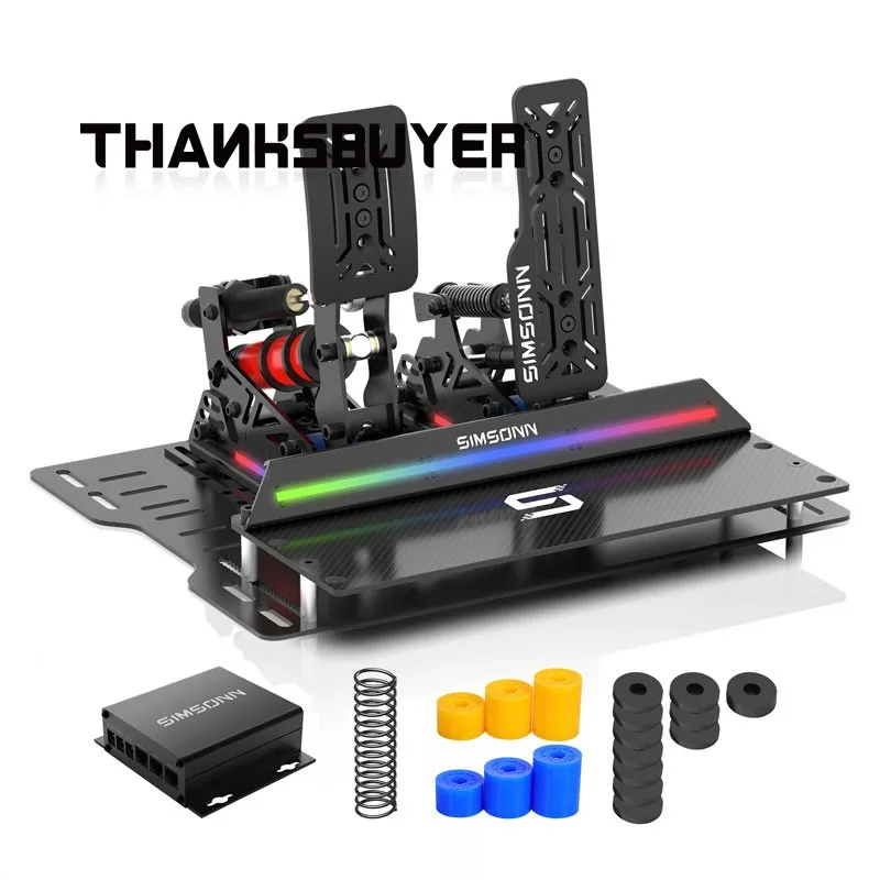 

SIMSONN Pro X Ultra Гидравлические 2 педали (акселератор + тормоз) 3 педали Педали симулятора гоночных игр с опорной пластиной и пяточной пластиной