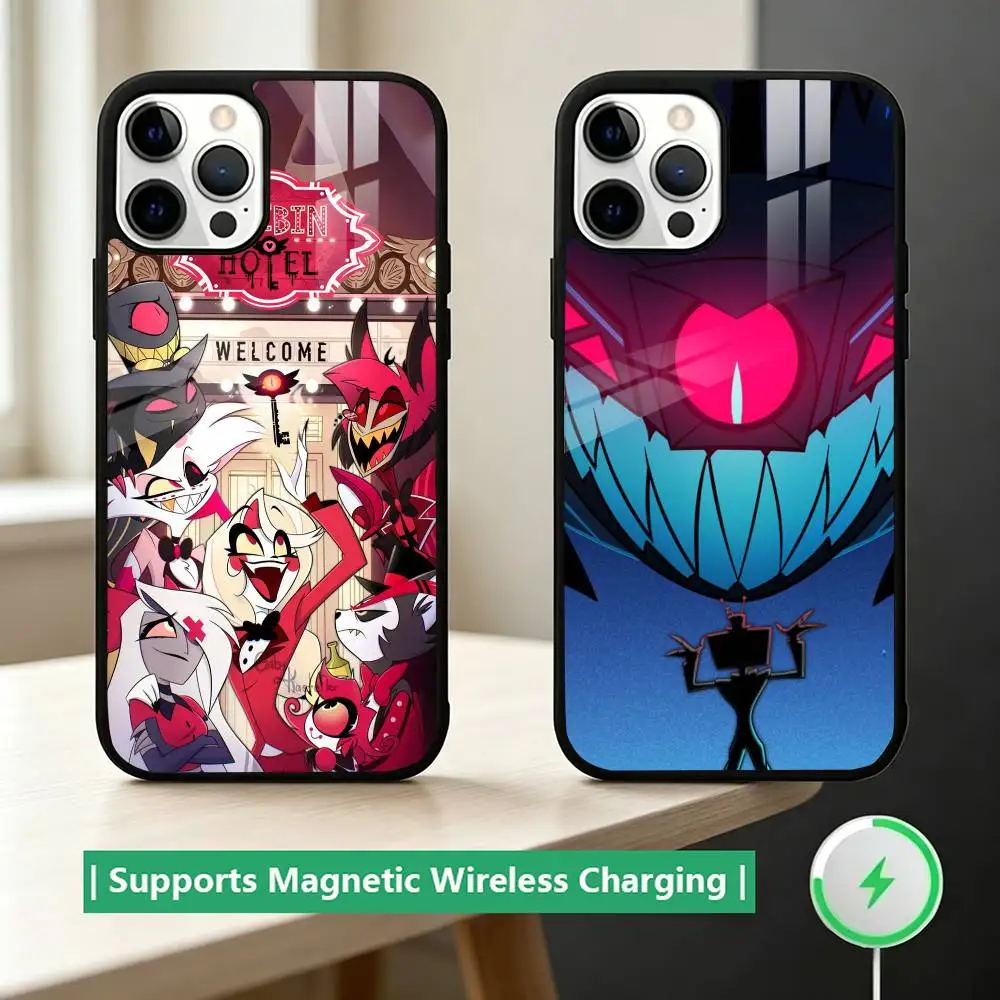

H-Hazbin Hotel Phone Case For IPhone17,16,15,14,13,12,11 Plus,Pro Allows Magnetic Wireless Charging