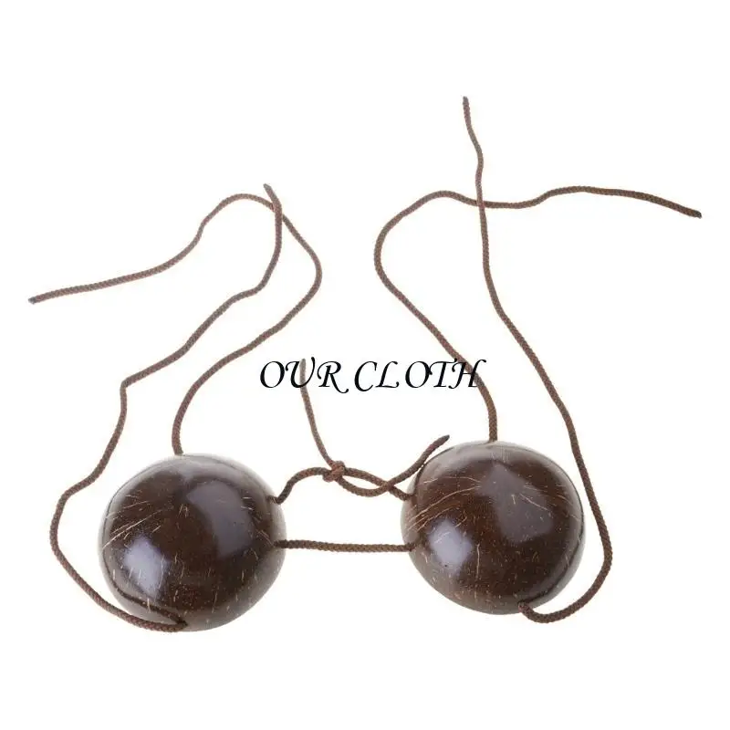 Novelty Coconuts Swim Top Bra with Adjustable Neck Back String Hawaiian Coconuts Bra Natural Coconuts Swim Bra For Women Y1AC