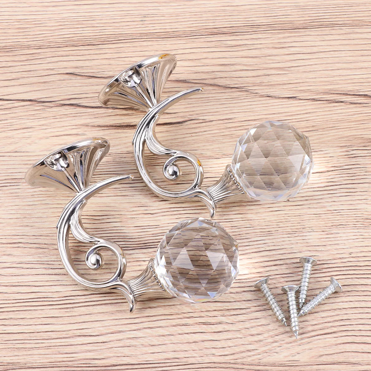 

Stainless Steel Crystal Glass Curtain Holdback Wall Mounted Tieback Hooks Hanger Holder Decorative Window Rod Hook For Curtains