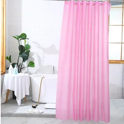 Pink color Shower Curtain Solid color PEVA Waterproof Bathroom Curtains 180x180cm