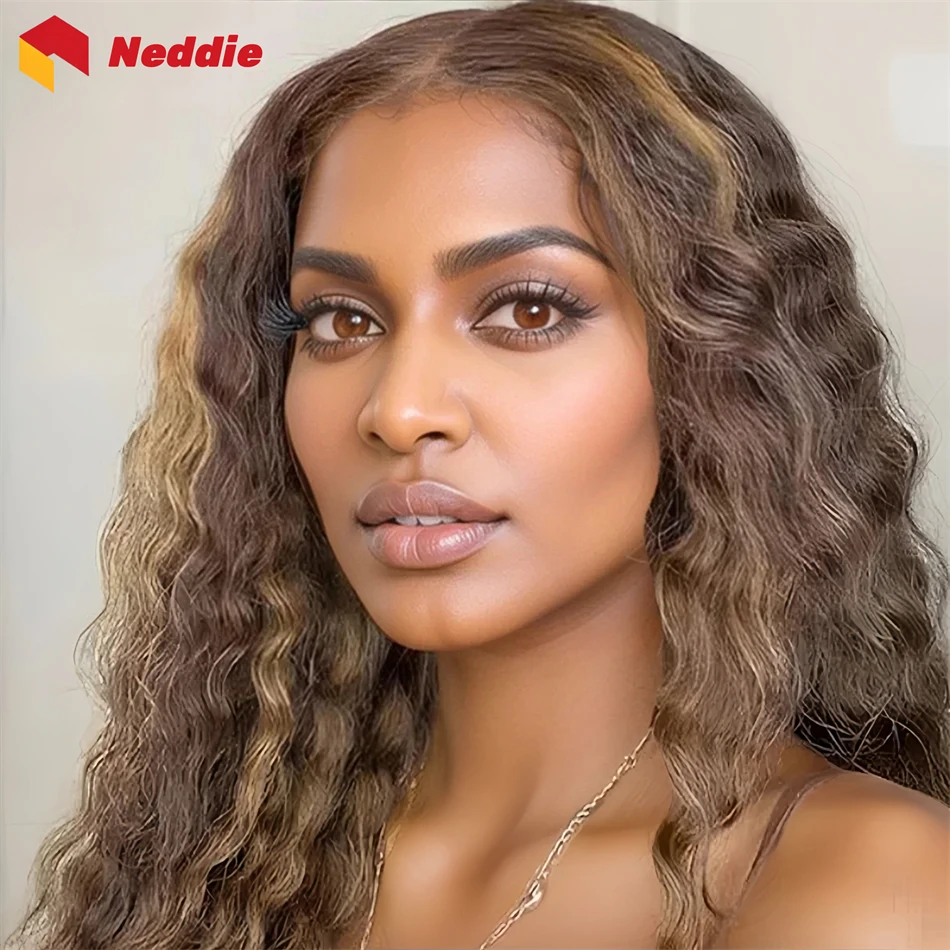 30 32 Inch 200 Density Brazilian Highlight 13x6 Lace Front Curly Free Wig 100% Human Hair Cheap Wigs for Women on Clearance Sale