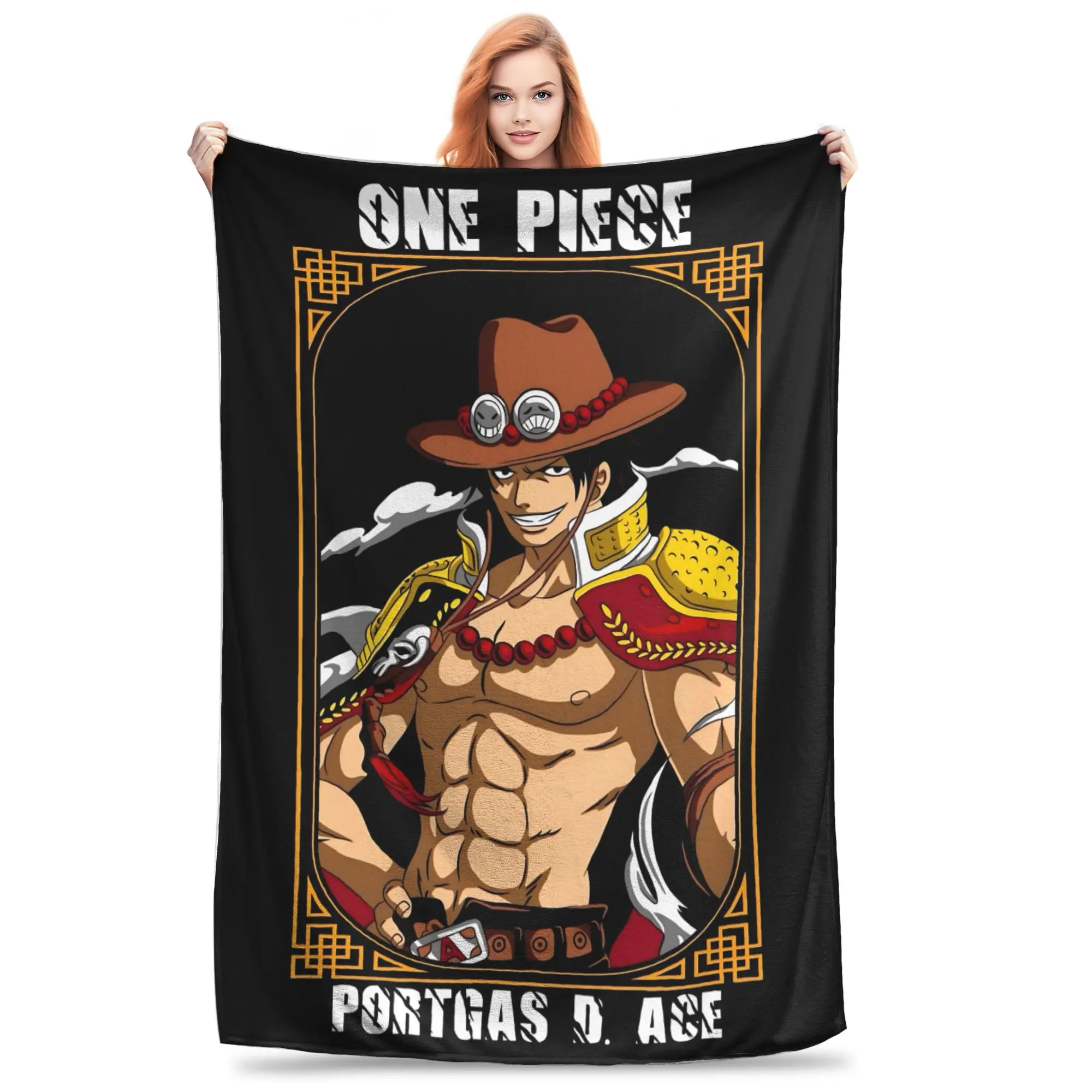 1PC One Pieces Anime Luffy Blanket Throw Blanket  Novelty Warm Blanket All Season Home Gift