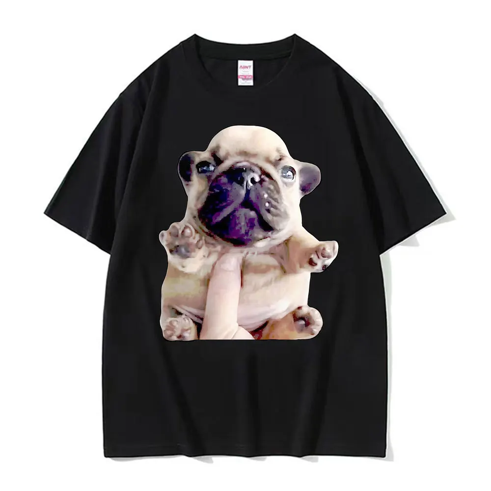 

French Bulldog Funny Pibble Meme T-shirts Unisex Summer Tops Kawaii Cute T Shirt Men High Quality 100% Cotton T-shirt Streetwear