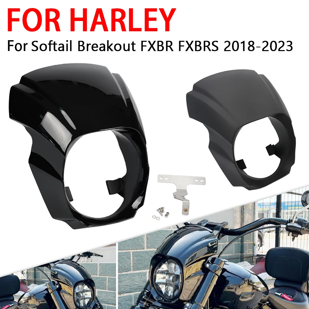 

Fit For Harley Davidson Softail Breakout FXBR FXBRS 2018 - 2023 Headlight Fairing Cover Aggressor Style Headlight Fairing Cover