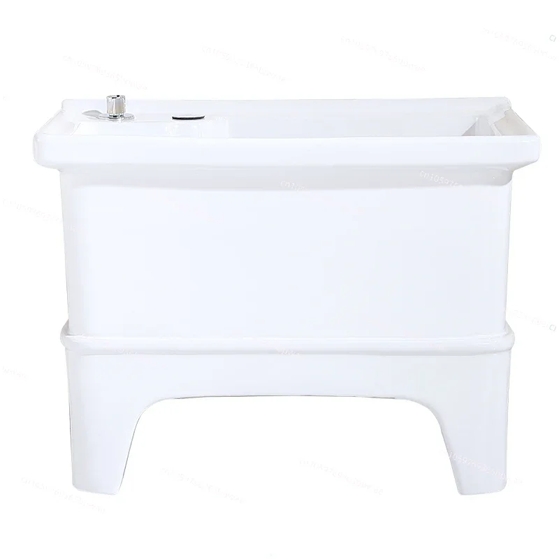 Mop Pool para Balcón, Pequeño, de Cerámica, para Lavar Mopas, Precio Especial, Mop Pool Doméstico con Drenaje Automático