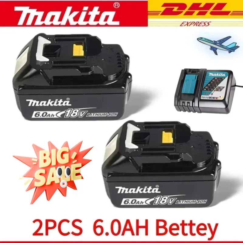 

Genuine Makita 18v Battery With Charger Rechargeable Lithium Ion for BL1850 BL1880 BL1860B LXT400 Power Tool Makita 18 v Battery