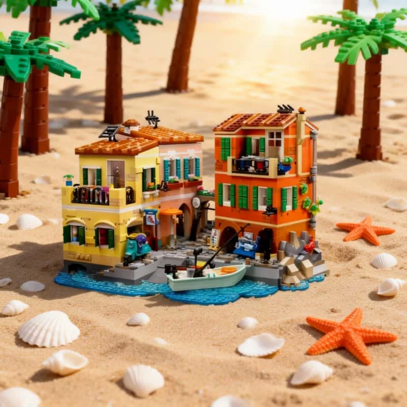 2026 Creative Urban Architecture Italian Riviera Street View Creative Building Blocks Assembly Toys Adult Christmas Gifts