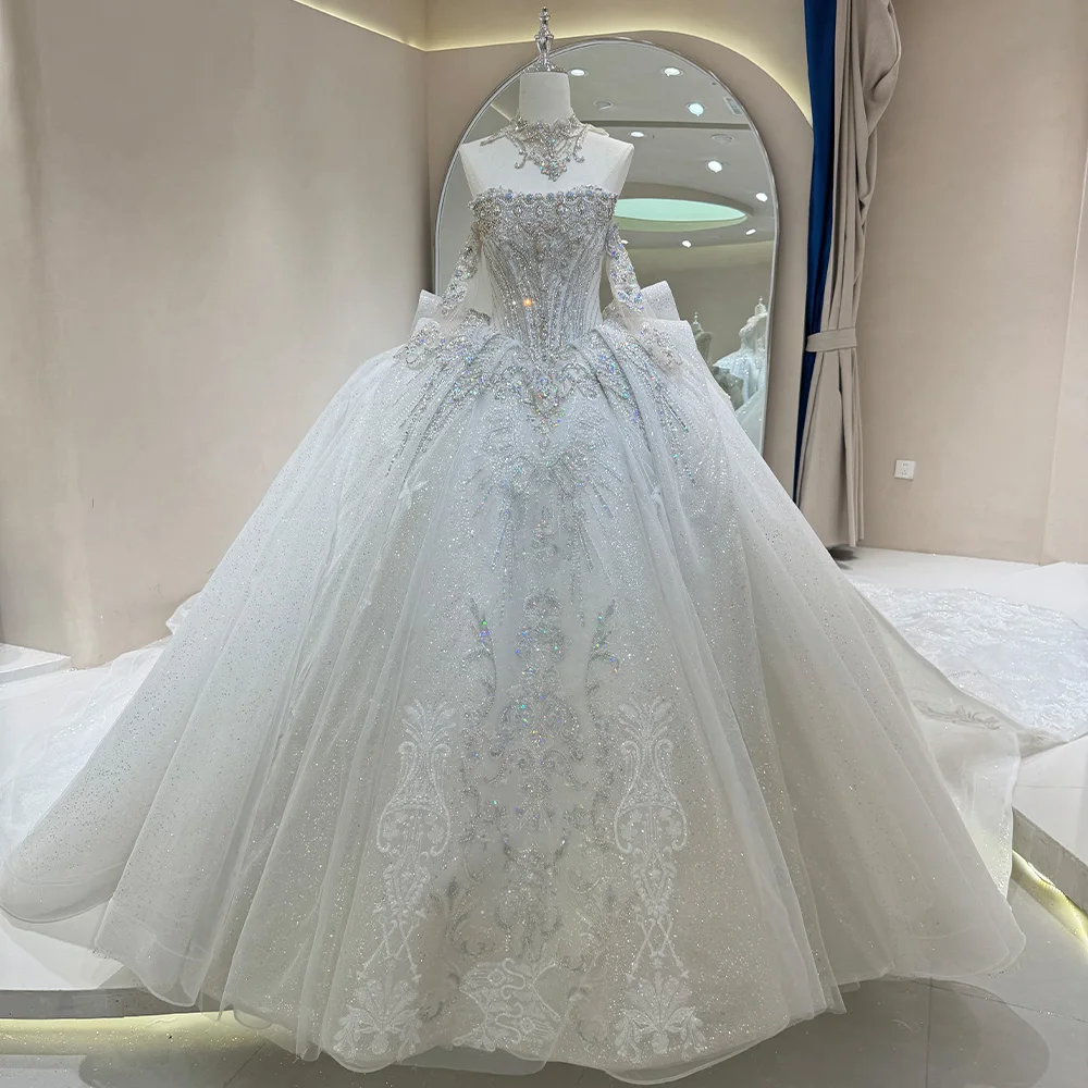 Customized Luxury Lace Wedding Dresses Princess Beading Vintage Bridal Gowns For Women Custom Vestidos De Novia Dw0054