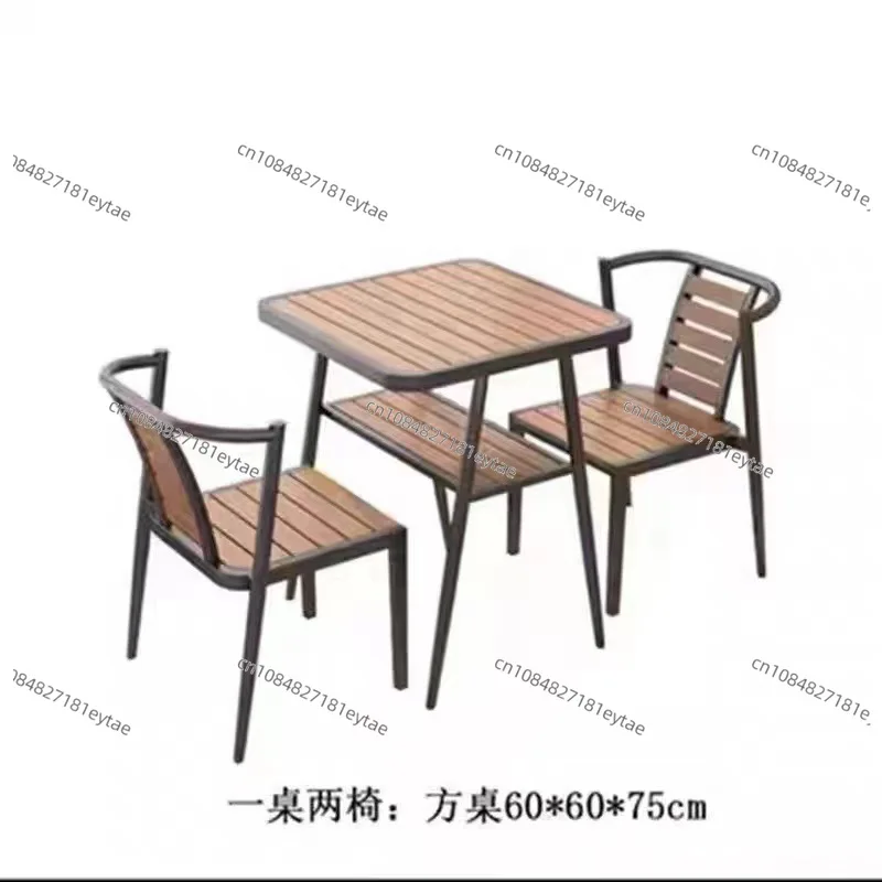 Receivable leisure tables and chairs courtyard balcony simple outdoor waterproof wrought iron Internet celebrity coffee table se