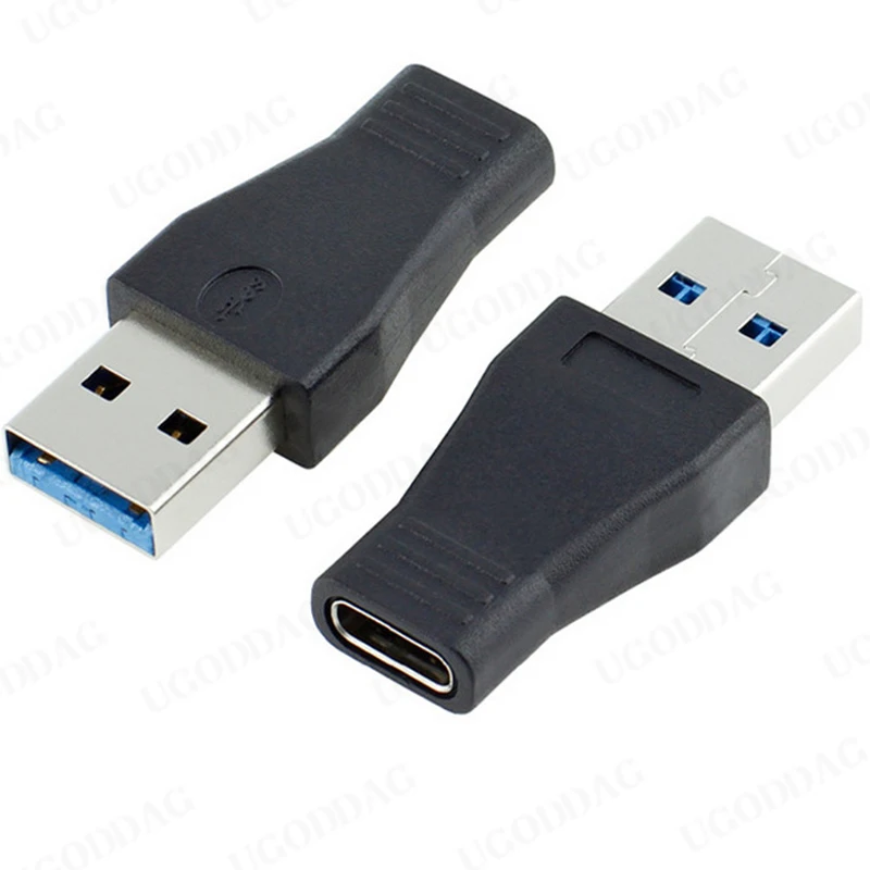 1ชิ้น3.1 USB Type C Type-C ตัวเมียเป็น USB 3.0ตัวผู้อะแดปเตอร์เชื่อมต่อ USB 3.0 SuperSpeed สีดำ