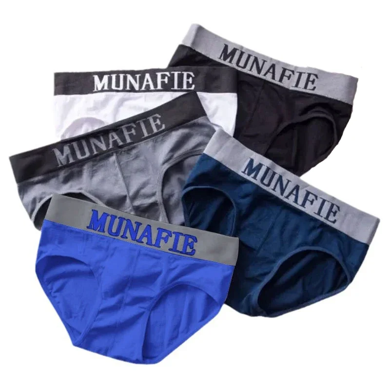 Solid Color Briefs for Men Panties Men\'s Breathable Lingerie Hight Waist Polyester Fiber Comfortable Underwear