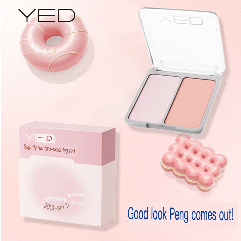 

YED Двухцветные румяна Натуральный телесный макияж Матовый отеки Цвет Осветляющий трехмерный цвет Двухкомбинированные румяна-крем