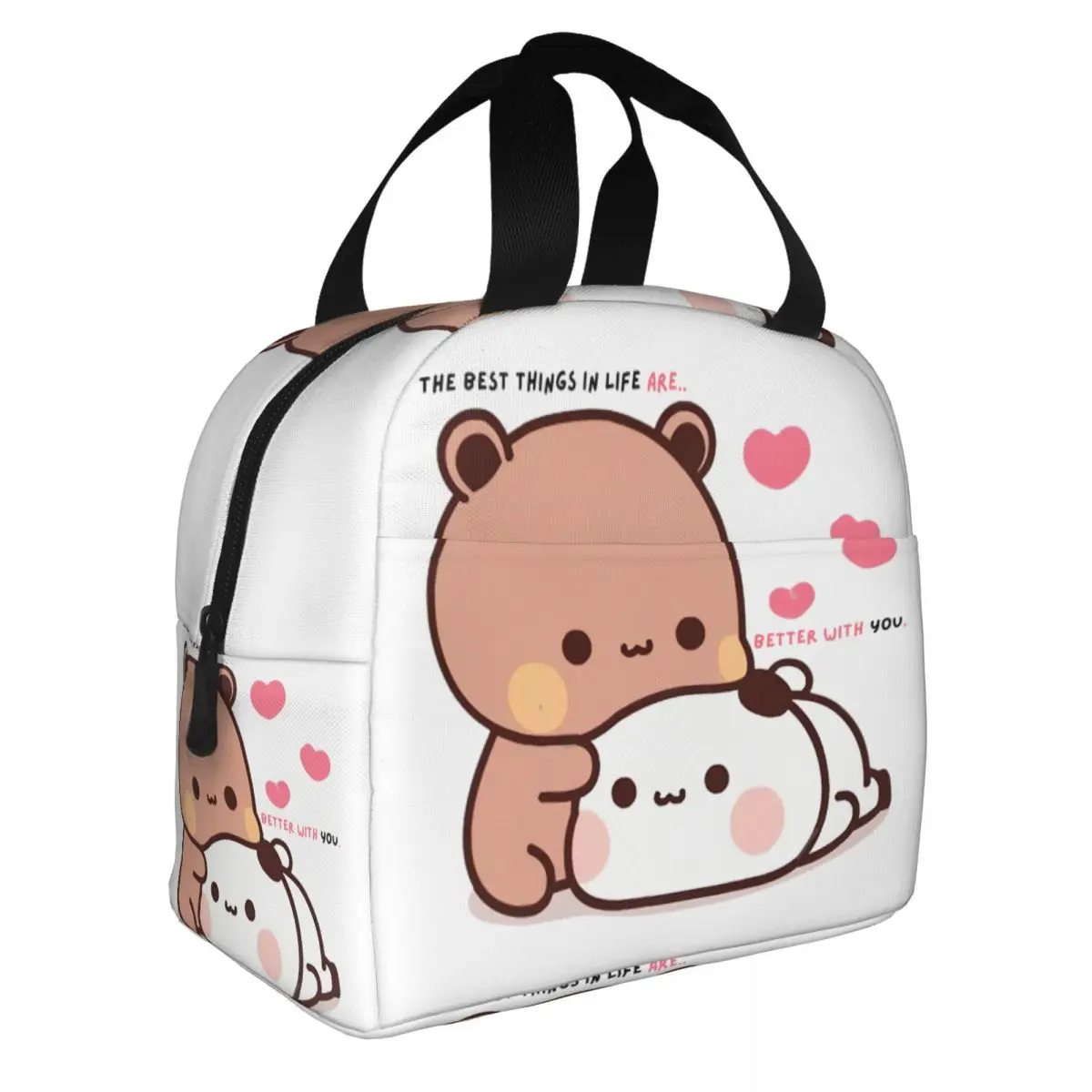 Panda Bear And Brownie True Love BUBU DUDU Insulated Lunch Bag Women Waterproof Thermal Cooler Bento Box Beach Camping Travel