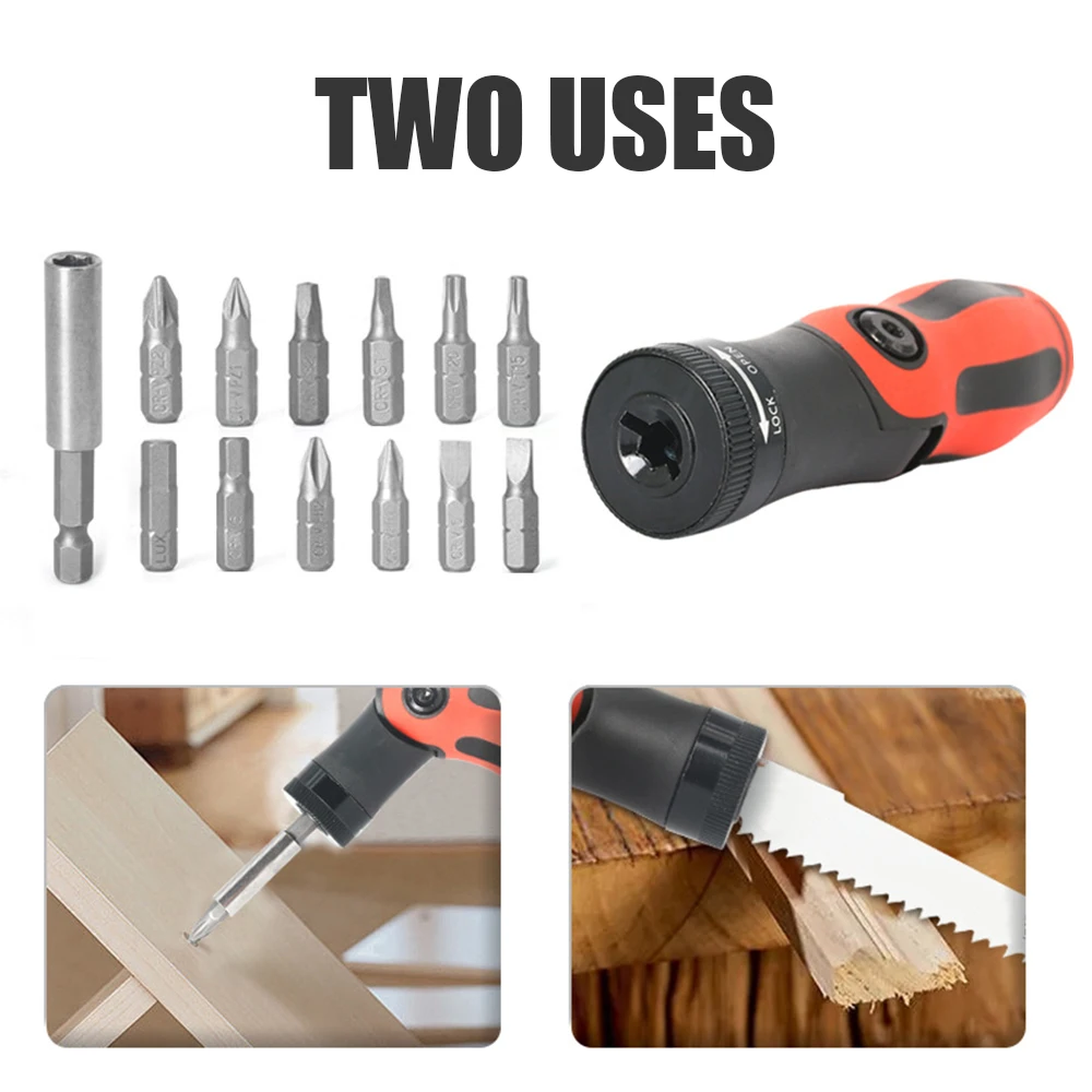 19Pcs Saber Saw Set Multifunctional Handle Fits Reciprocating Saw Blades & Screwdriver Bits Cutting Tool for Wood Plastic Pipe - view 3