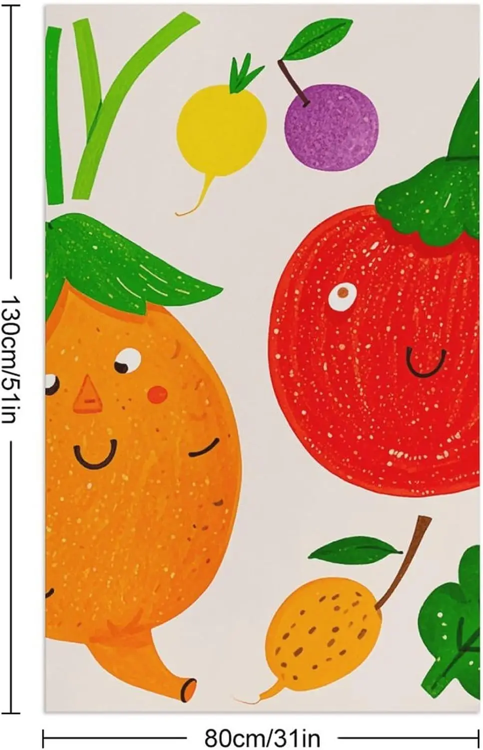 Cartoon Vegetable Fruits Beach Towel,Quick Dry & Super Absorbent, Sandproof Lightweight Towels Beach Accessories, Oversized Bath
