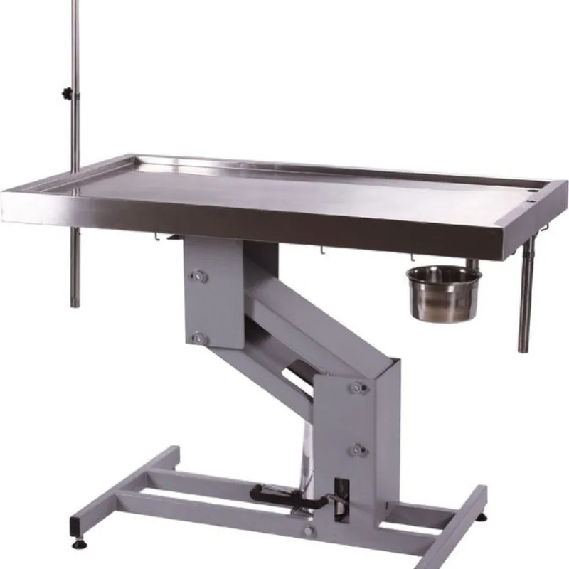 Iron Base Stainless Steel Table, Electric Lift Veterinary Operating Table Animal