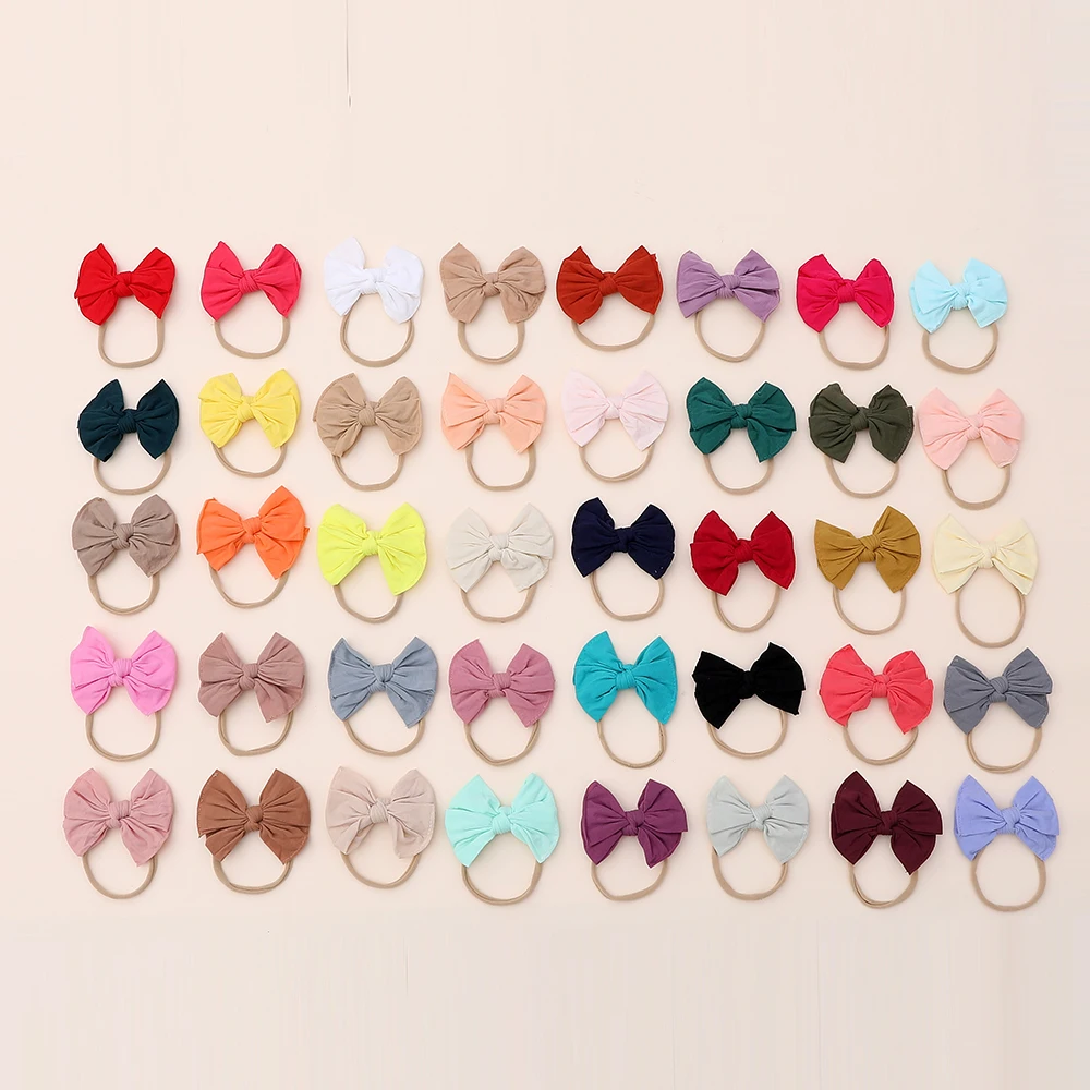 40 pc/lote 40 cor pode pegar novo náilon bebê bandana meninas algodão tecido arcos de cabelo headbands criança grampos de cabelo para crianças headwear