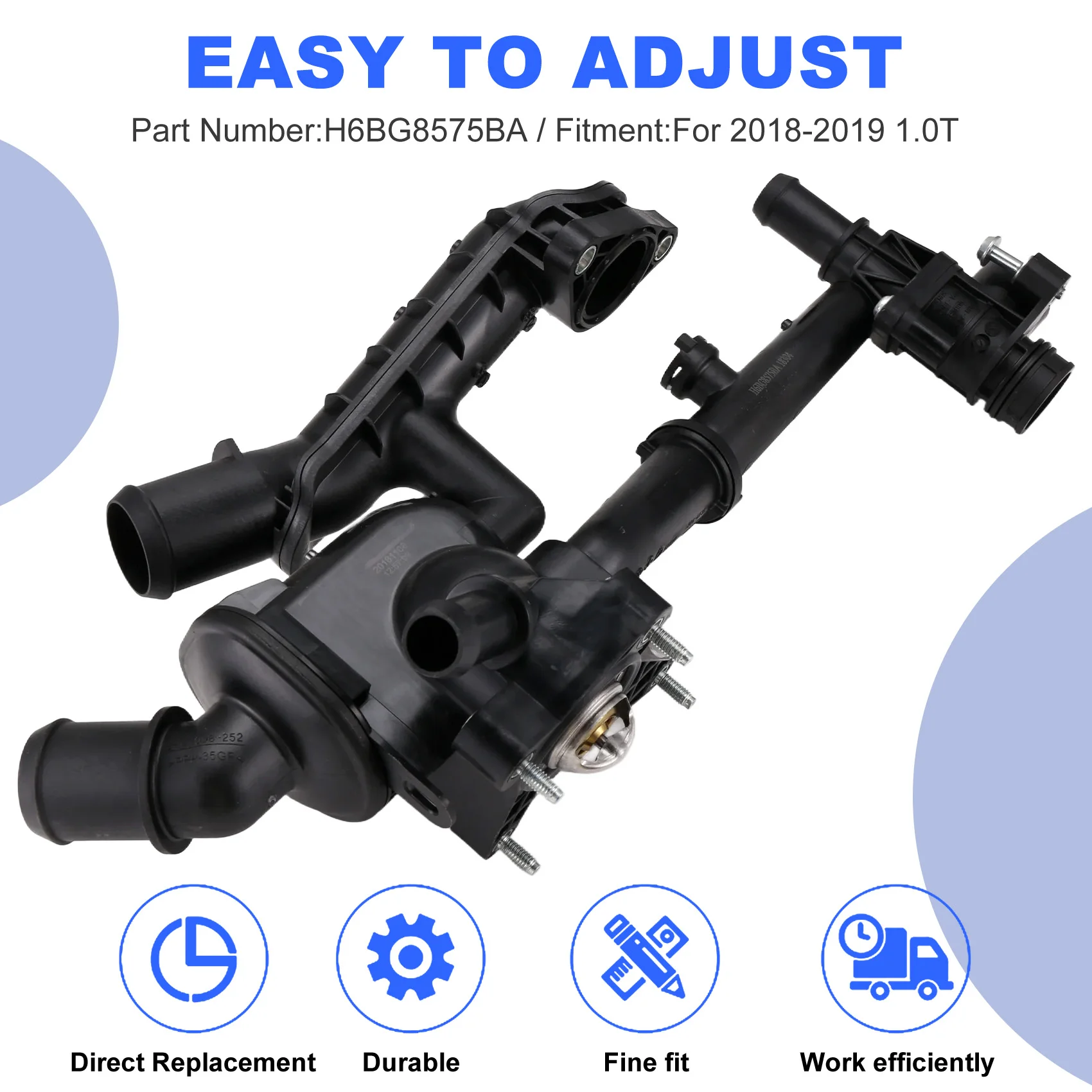 

Leading-Edge-Engine Coolant Thermostat Assembly For Ford Focus 2018-2019 1.0T H6BG8575BA GK2A12A648AA GK2Z12A648A W790446S900