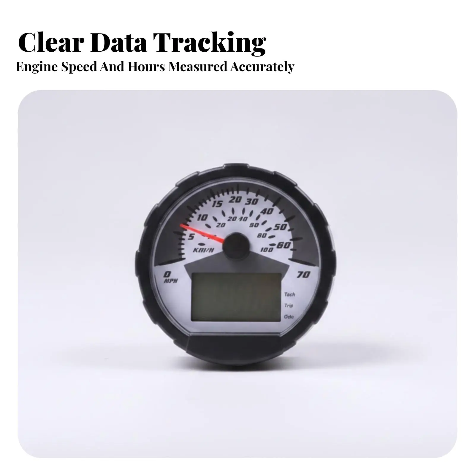 Compact Engine Tachometer with Dual Display and Trip Function for Universal Motorcycle and Car Installation