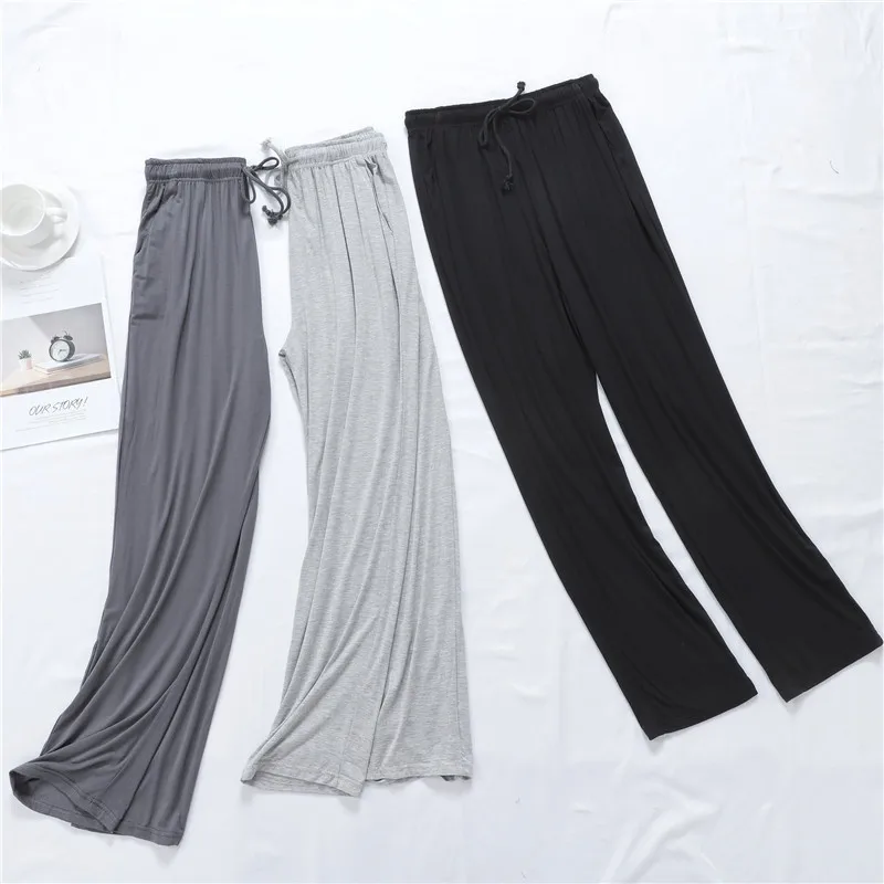 

Spring Autumn Men's Modal Pajama Pants Light Breathable Home Pants Plus Size 4XL Sleep Bottoms Sleepwear Casual Sports Pants