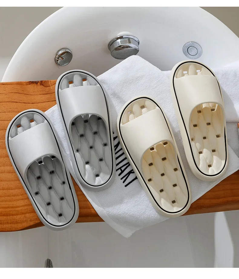 Man Slippers for Men Anti-slip Men's Summer Slippers Mute House Shoes Hollow Flip Flop Wear-resistant Bathroom Mop The New 2024 - Image 2