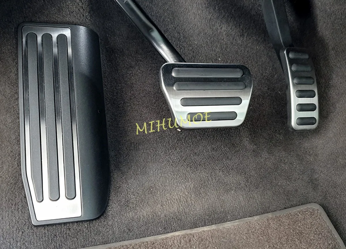 Stainless Steel Footrest Dead Gas Brake Pedal Cover Set For 2014-2022 Range Rover Sport / 2017-2026 Land Rover Discovery 5