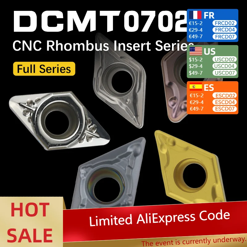 10Pcs DCMT07 Carbid…