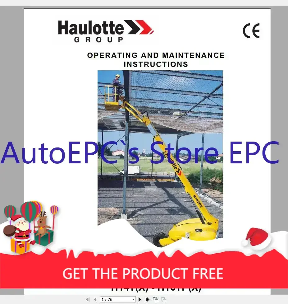 

Руководство по обслуживанию, обслуживанию, обслуживанию и телепослушников AutoEPC Haulotte, руководство по техническому обслуживанию и операторам, руководство по обучению и запасных часам, 16,2 ГБ