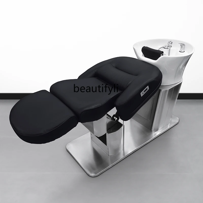 New Barber Shop Lying Half Shampoo Flushing Bed Simple Ceramic High-End Lying Half Shampoo Chair