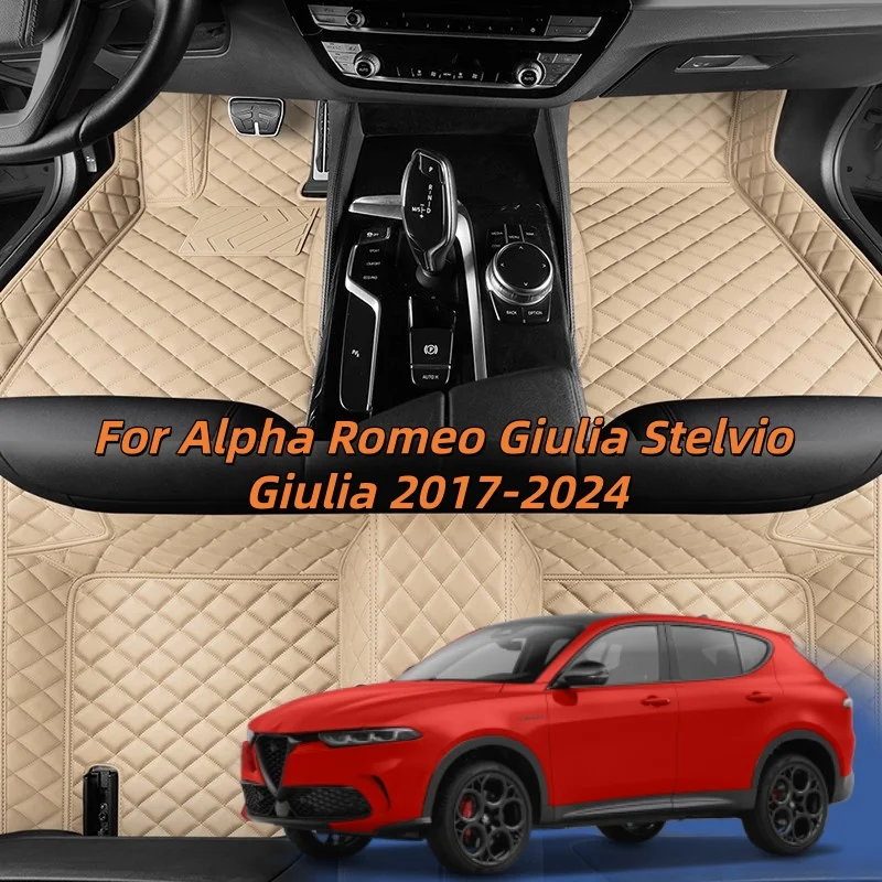 

Car Floor Mats Custom Leather For Alpha Romeo Giulia Stelvio Giulia 2017-2024 Car Interior Accessories