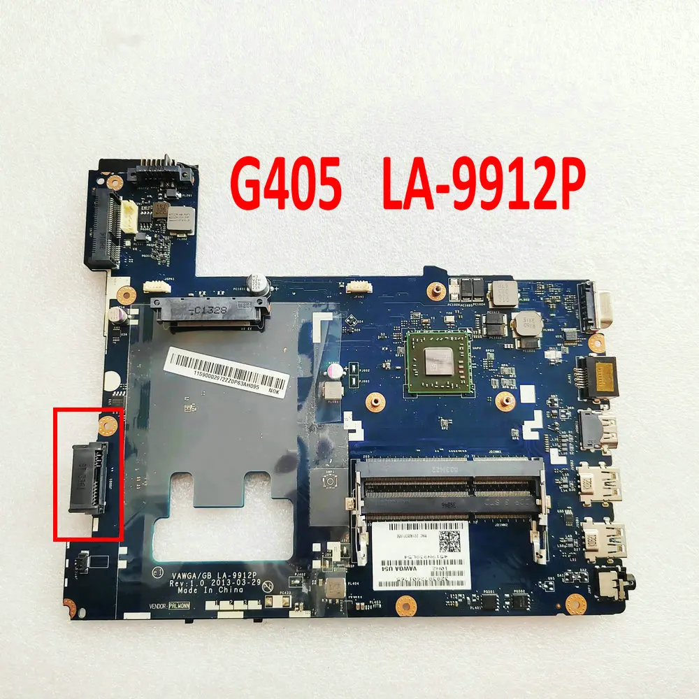 For Lenovo G405 Laptop Motherboard LA-9912P Mainboard VAWGA GB LA-9912P Motherboard E1-2100 CPU test 100%