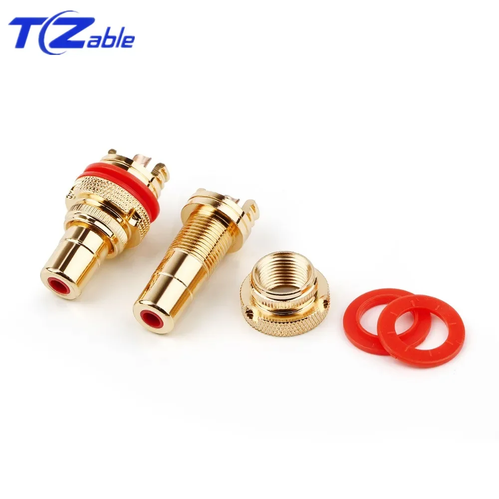 HiFi Plug Connector RCA Audio Connector Female Socket Chassis For CMC Connectors Rhodium Plated Copper Jack Copper Plug