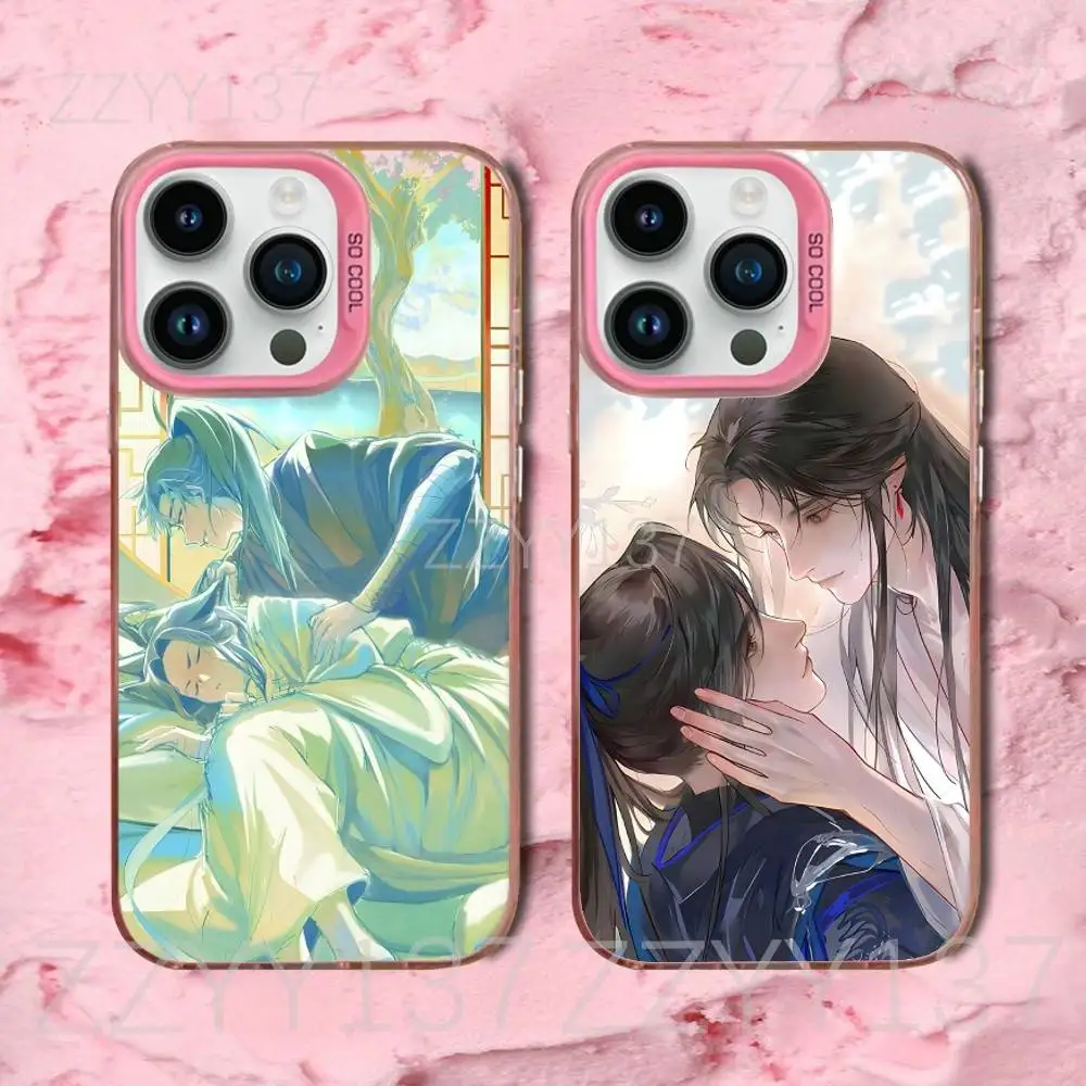 

T-The H-Husky And His White Cat Shizun Phone Case For iPhone 16,15,14,13,12,11,8,7,Pro,Max,Plus,Mini,XS,SE Matte Pink Cover