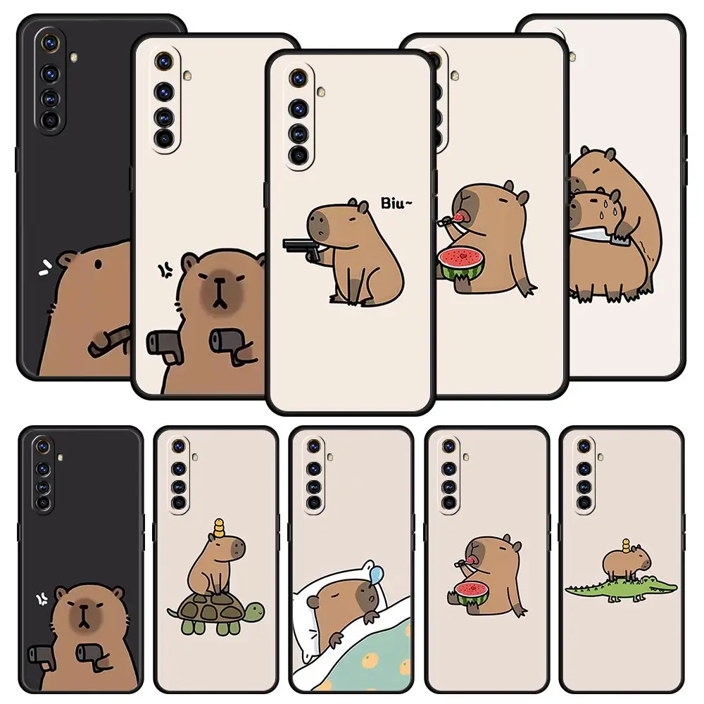 Cute Capybara Phone Case For Realme 12 11 10 9 8 5G 7 6 GT5 GT3 GT2 Pro Plus C21 C11 C25 C35 For Realme GT Neo 2 3 3T 5 Cover