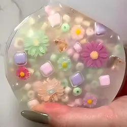 Silicone Floral Picky Pad Anxiety Toy Pad Sensory Skin Picking Fidget Toy Trichotillomania 6/8/10CM Decompression Toy